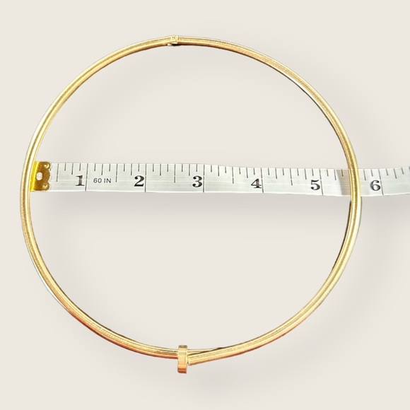 RESTOCKED Yellow Gold-Plated Stainless Steel Nail Collar Designer Style Necklace - Picture 9 of 16